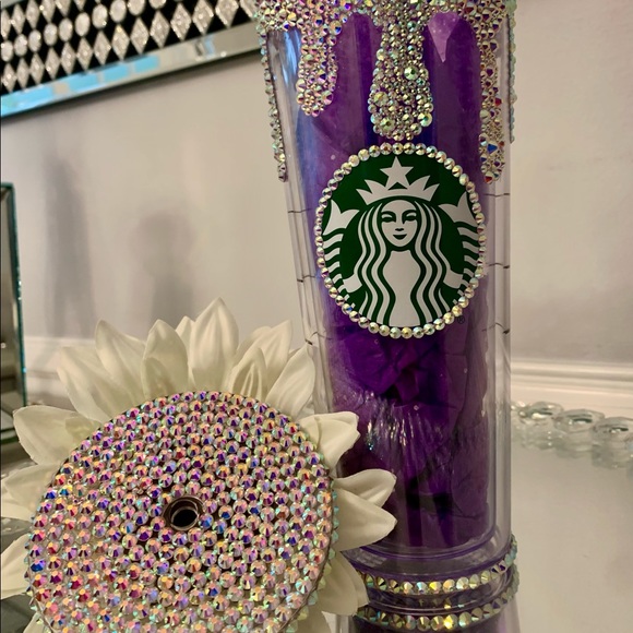 Starbucks Tumbler Dripping Effect studded Bling - Picture 3 of 7